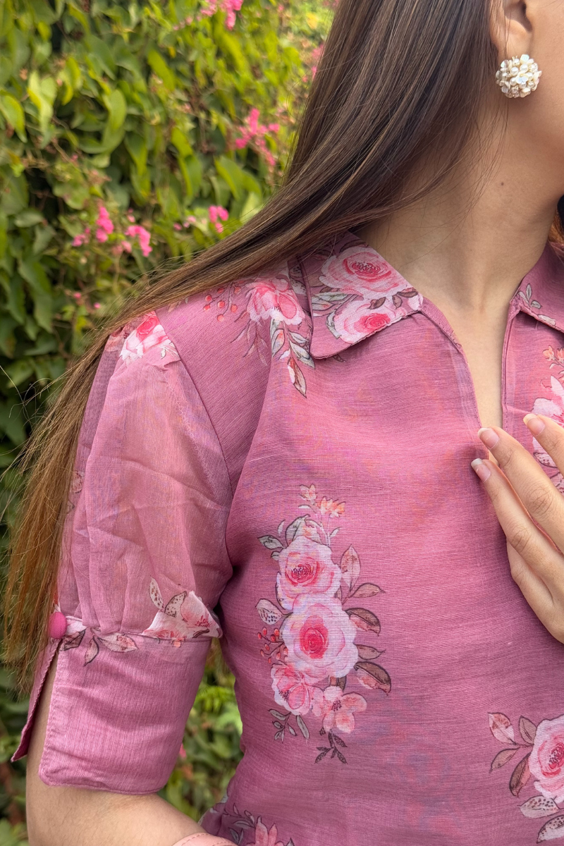 Pink Bloom Kurti