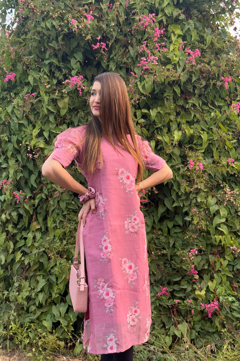 Pink Bloom Kurti