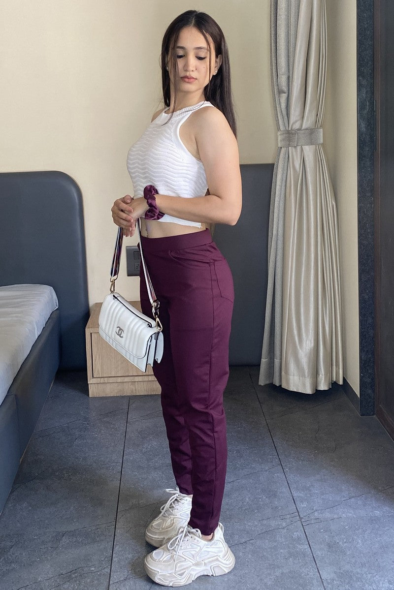 Wine Ponte Pant