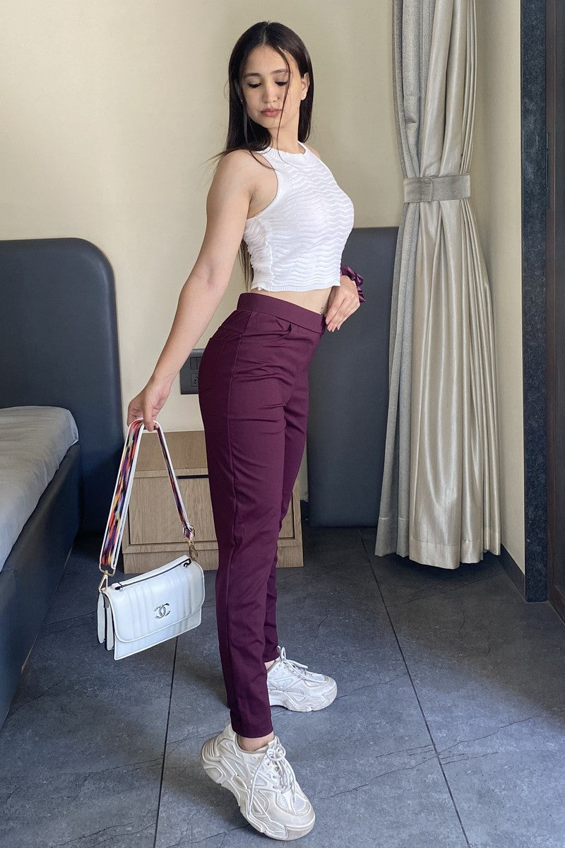 Wine Ponte Pant