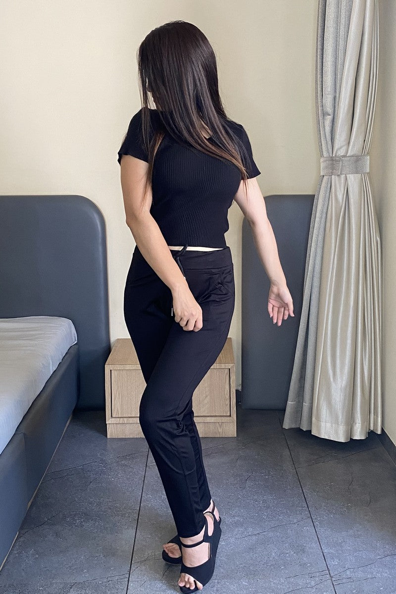 Regular Fit Black Tensil Track Pant