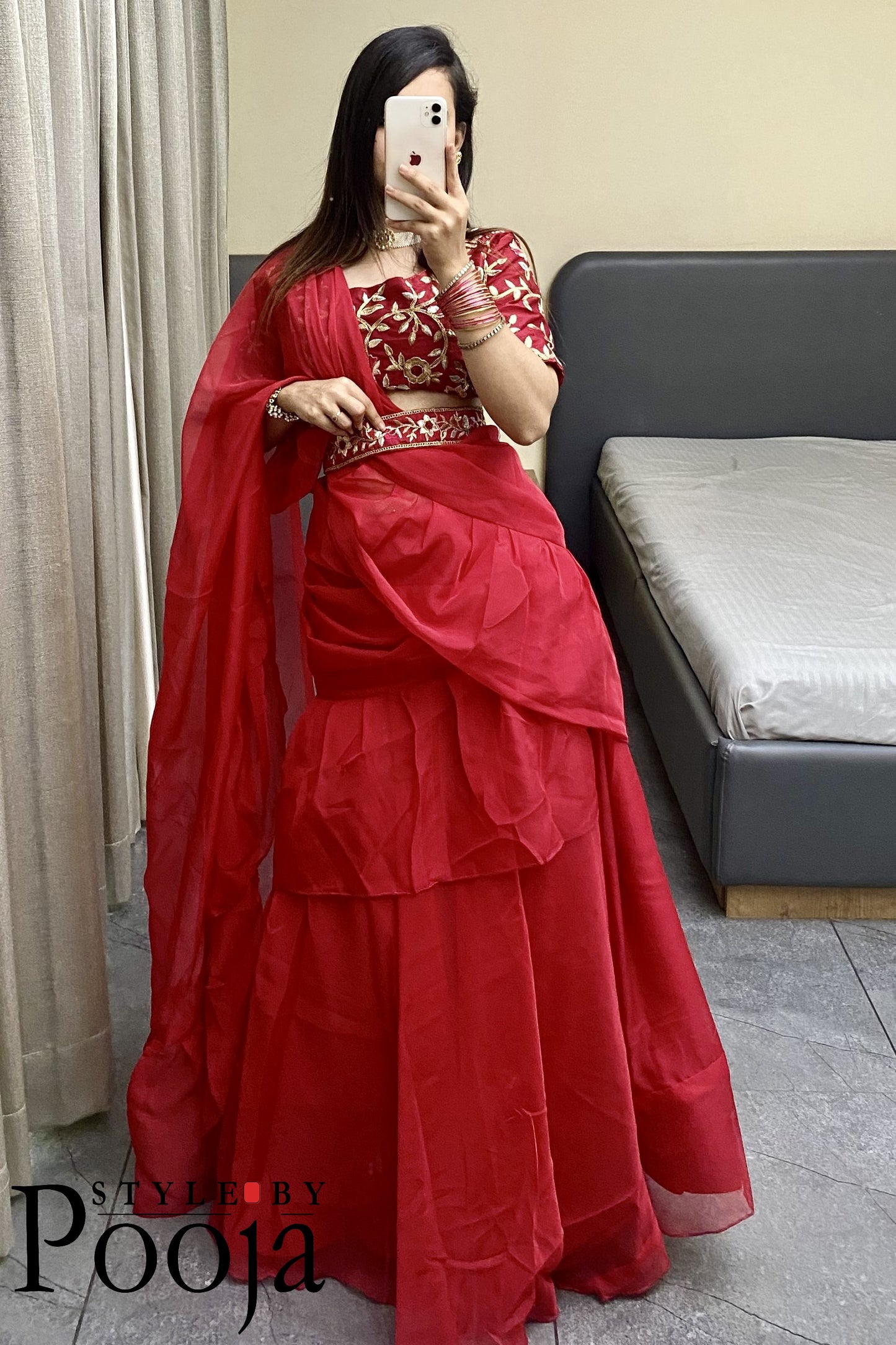 1 Min Ready to Wear Designer Party Wear Lehenga Saree with Stich Blouse With Embroidery Work