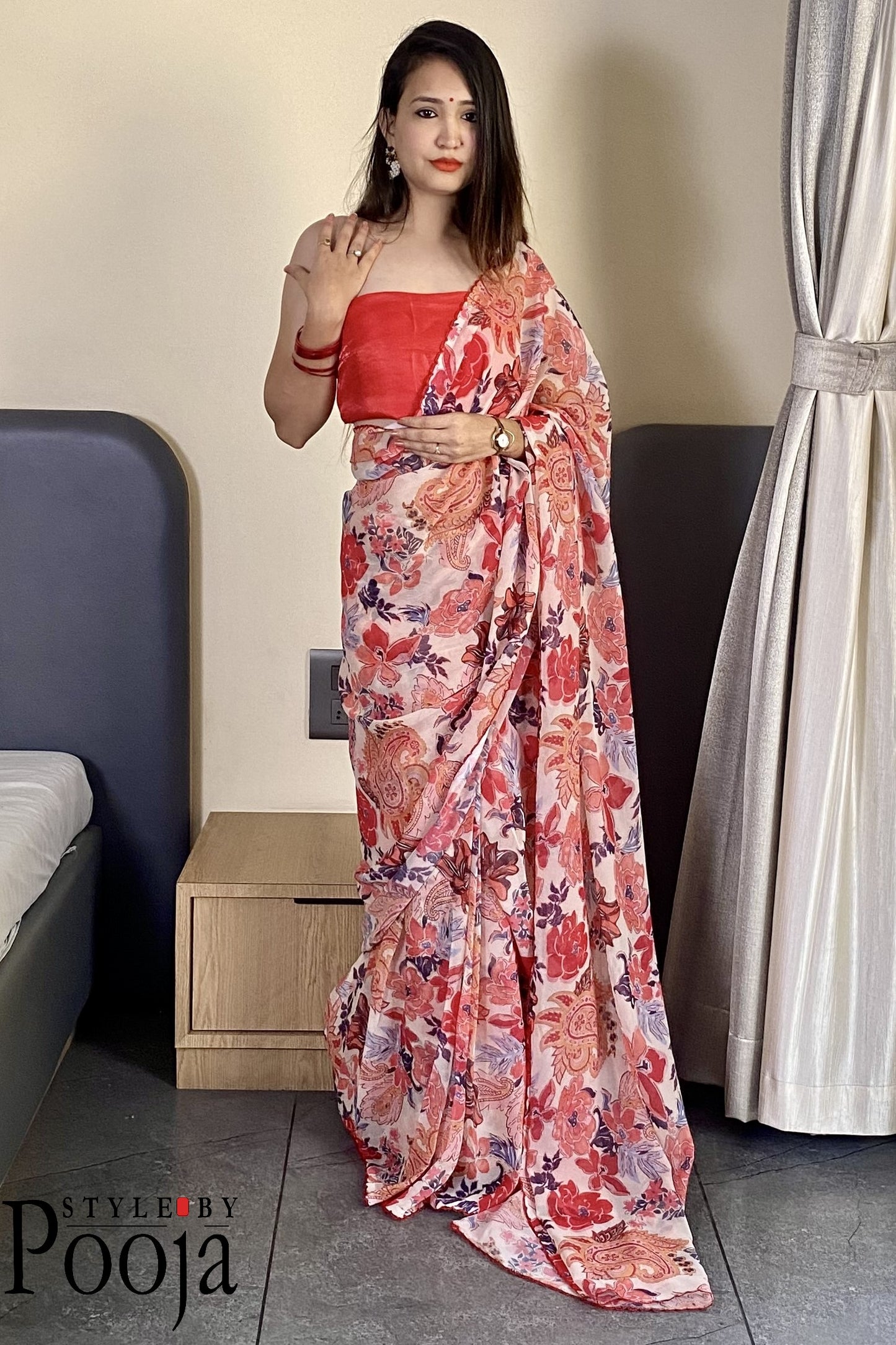 1 Min Ready to Wear Printed Daily Wear Saree