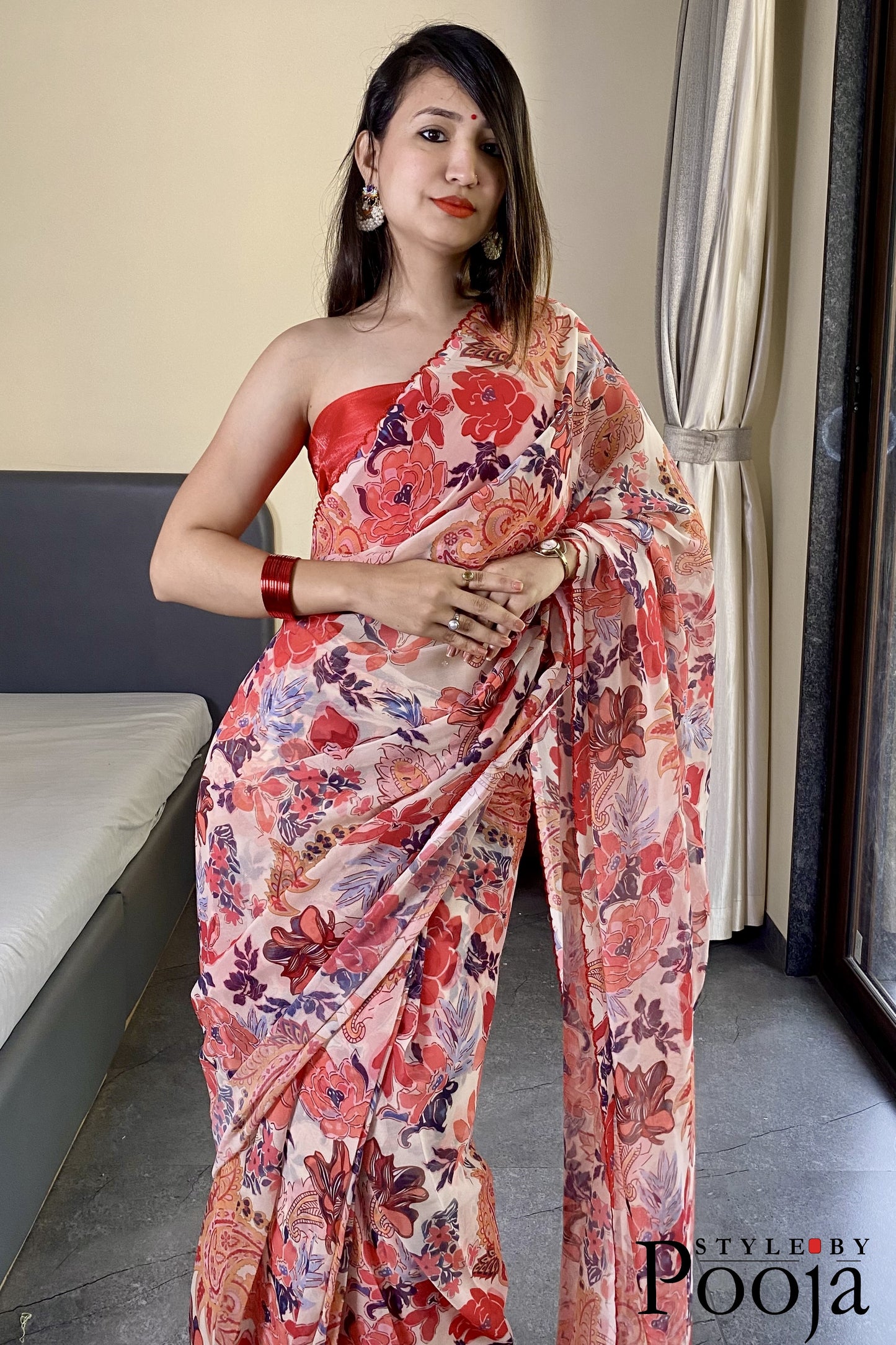 1 Min Ready to Wear Printed Daily Wear Saree