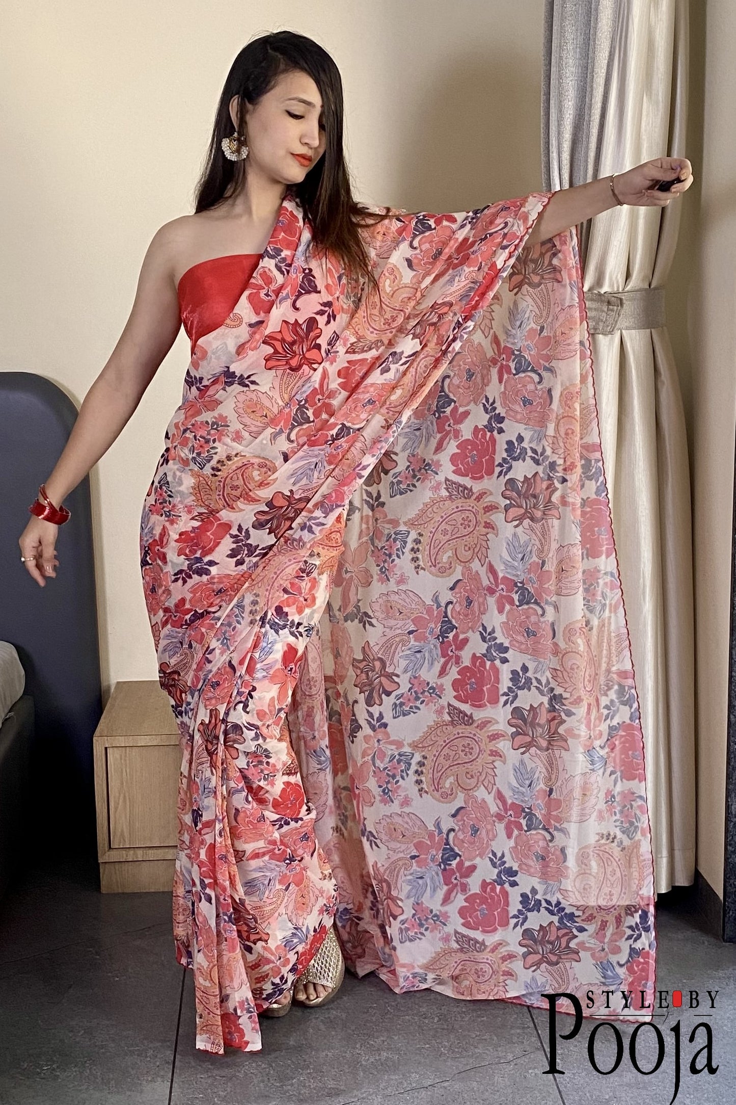 1 Min Ready to Wear Printed Daily Wear Saree