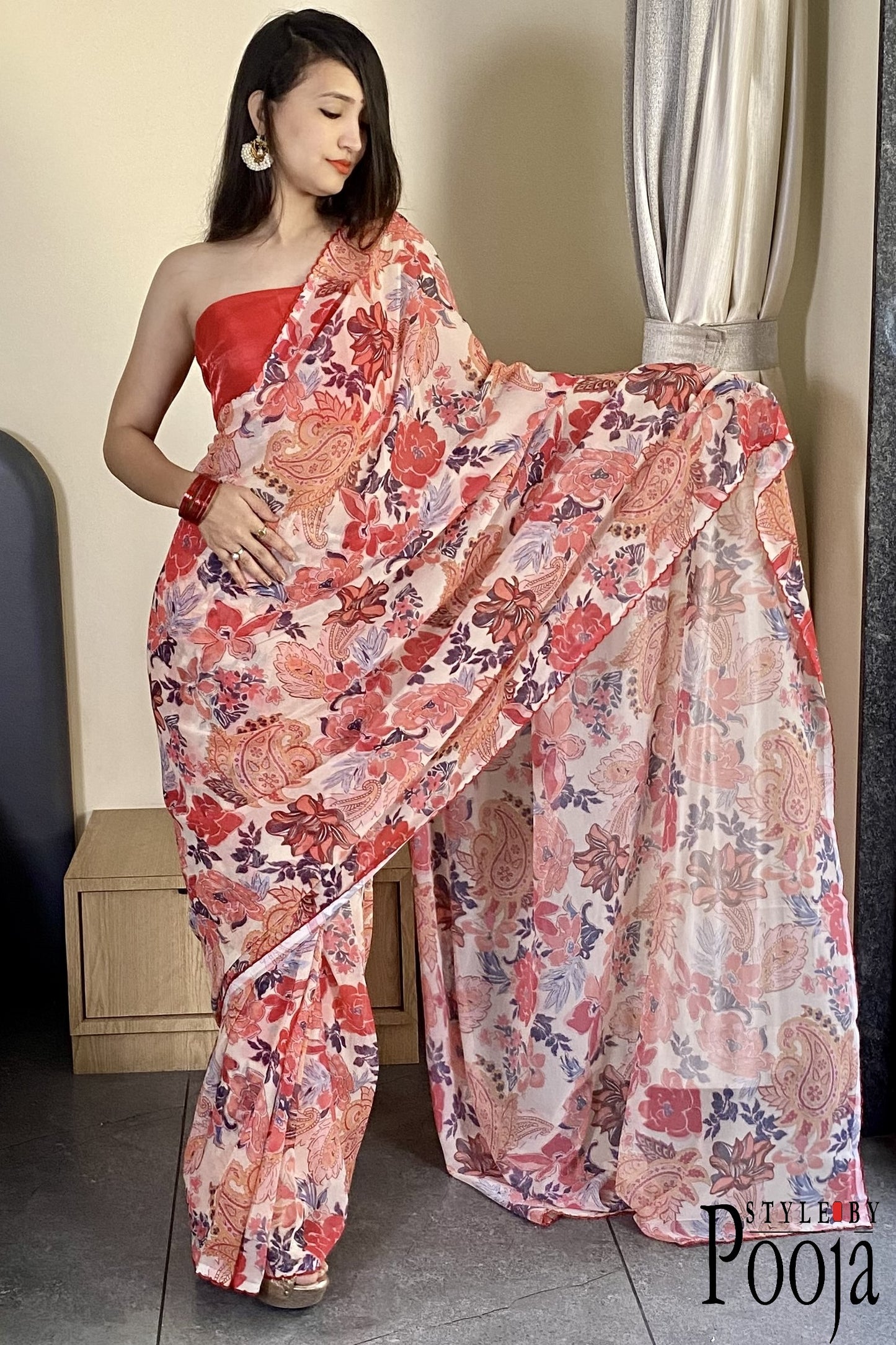 1 Min Ready to Wear Printed Daily Wear Saree