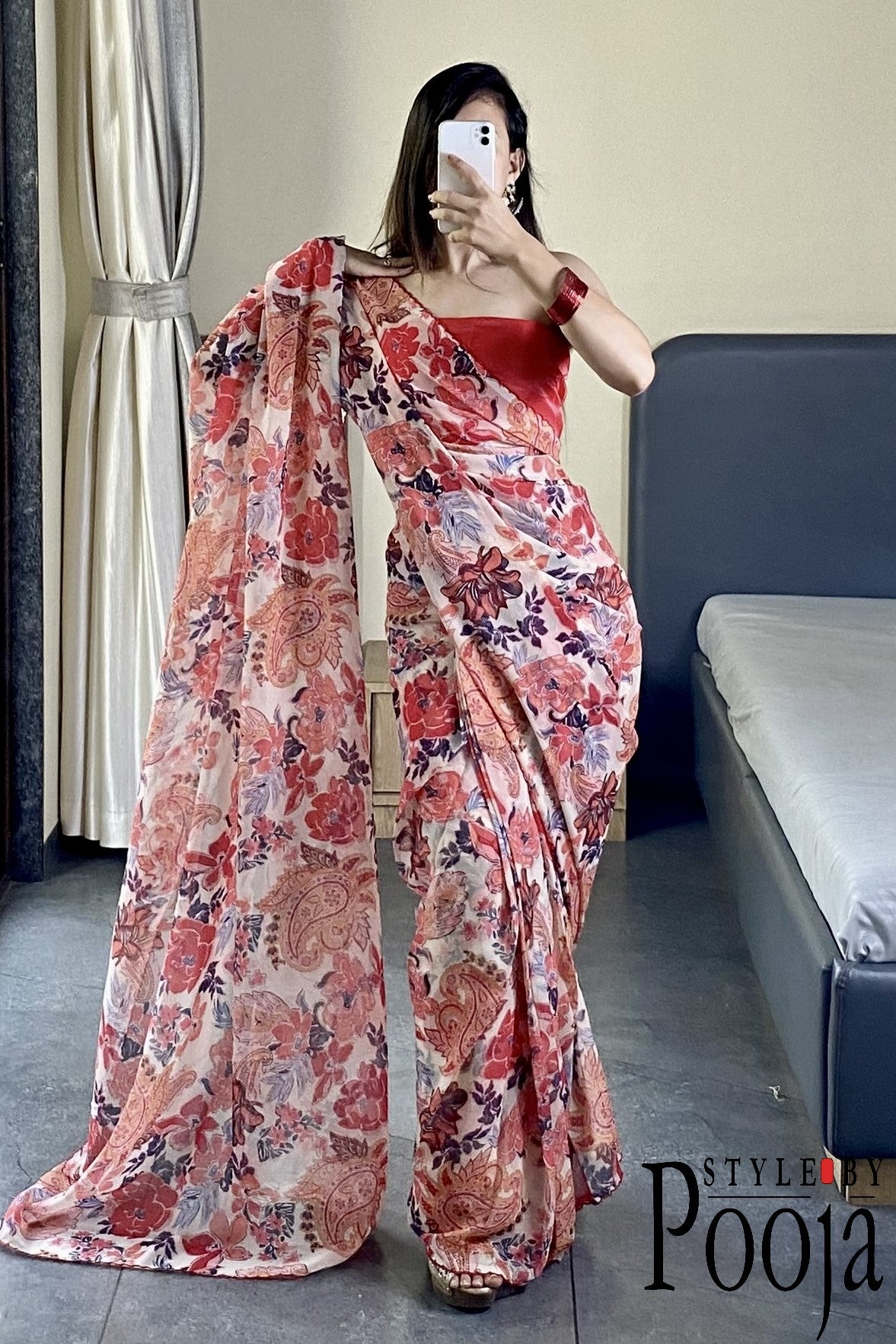 1 Min Ready to Wear Printed Daily Wear Saree