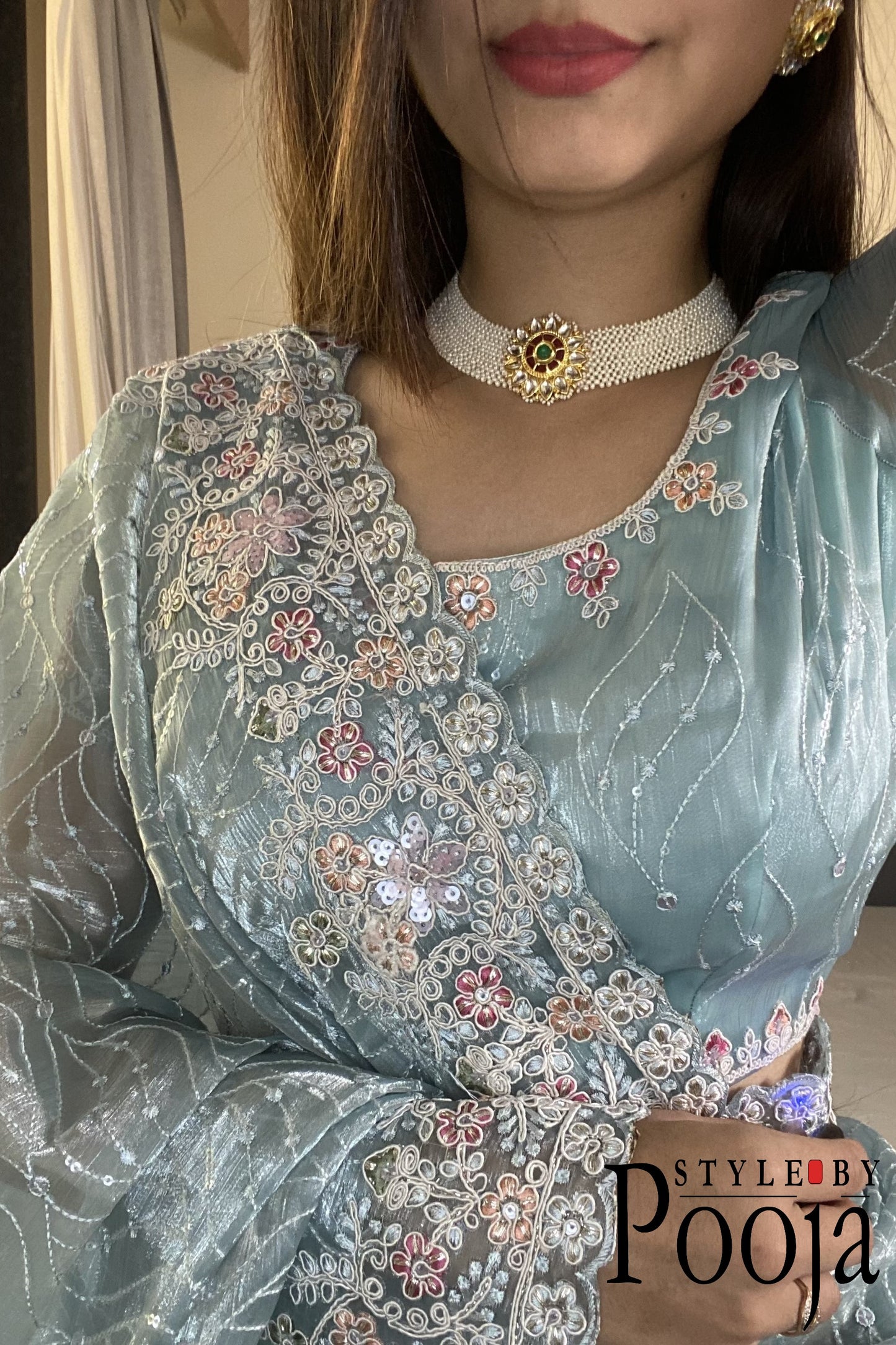 Festival Special Barbari Silk Embroidery With Sequence Work Party Wear Saree