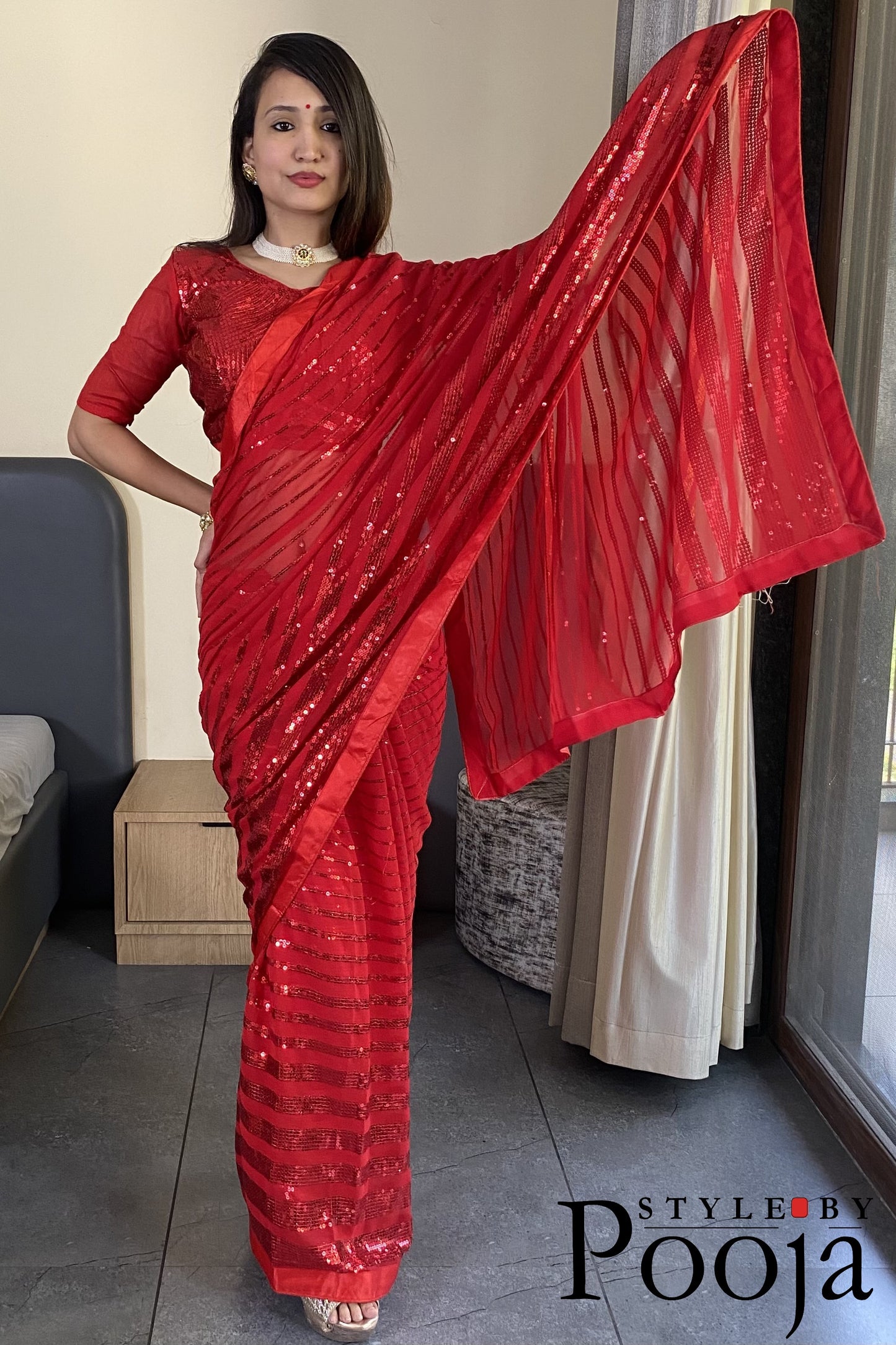 Women's Fancy Sequins Work Saree
