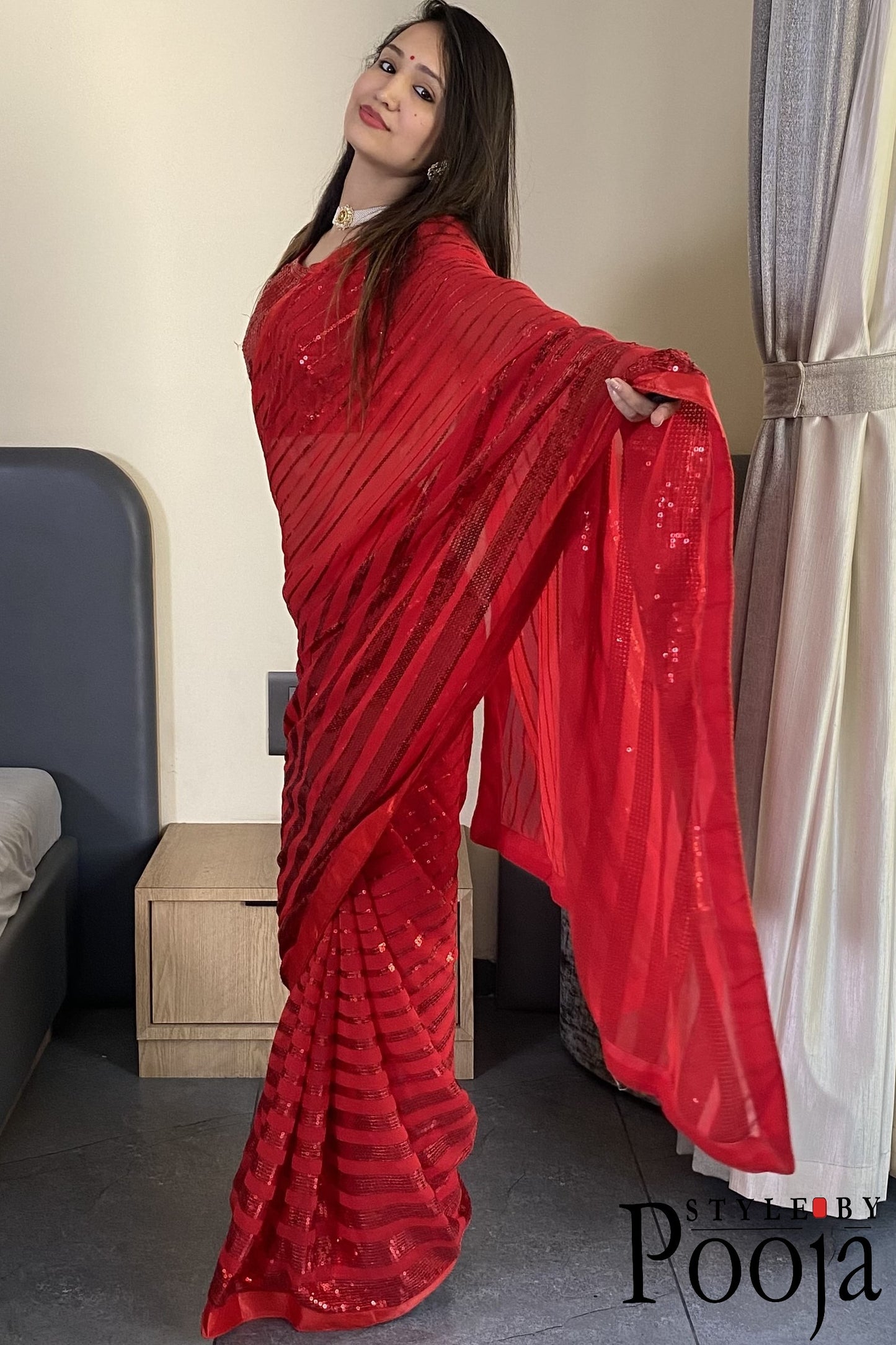 Women's Fancy Sequins Work Saree