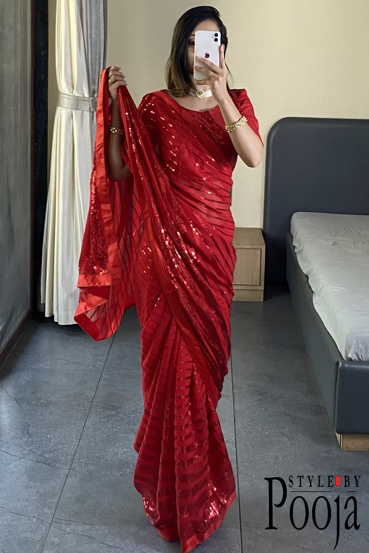 Women's Fancy Sequins Work Saree
