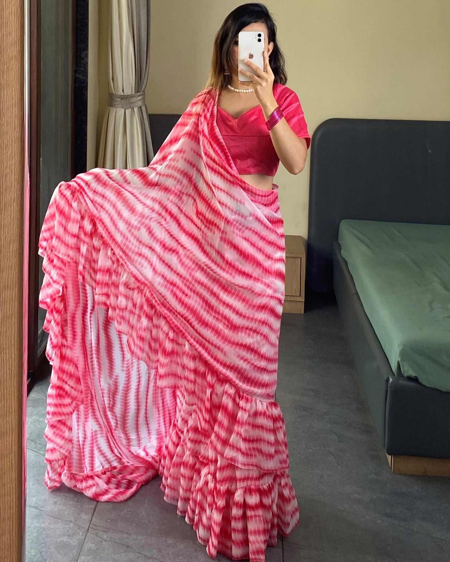 1 Minutes Ready to Wear Flared Drape Saree
