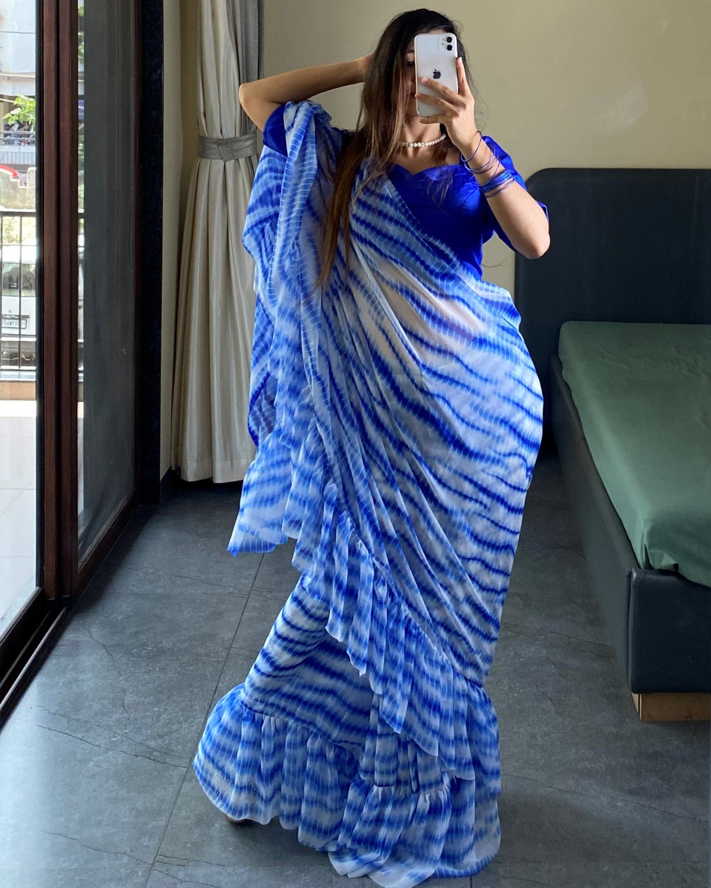 1 Minutes Ready to Wear Flared Drape Saree