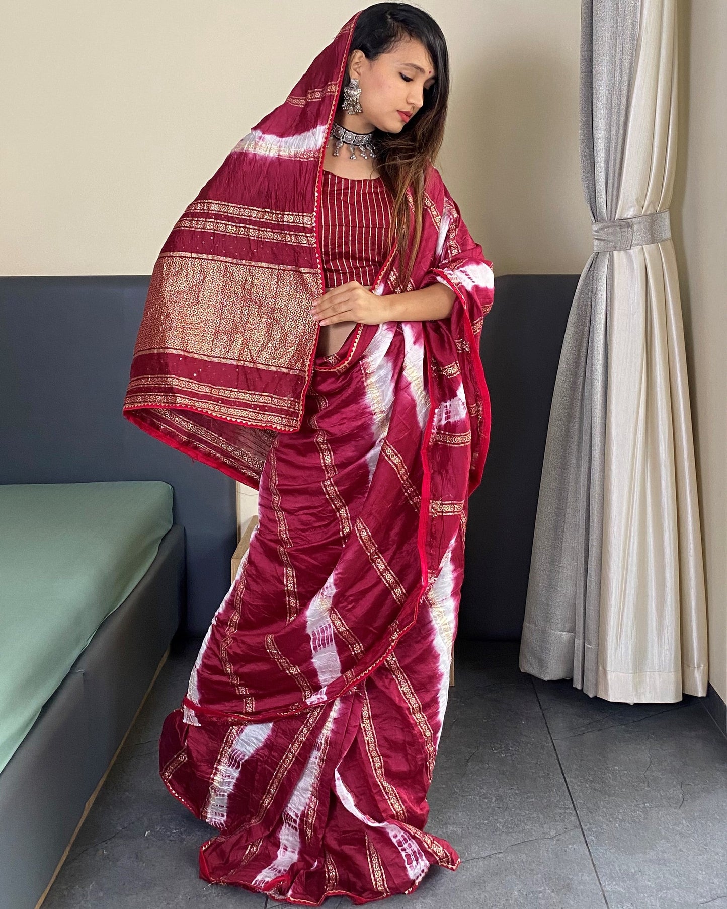 Ready to Wear Silk Saree with Blouse Piece