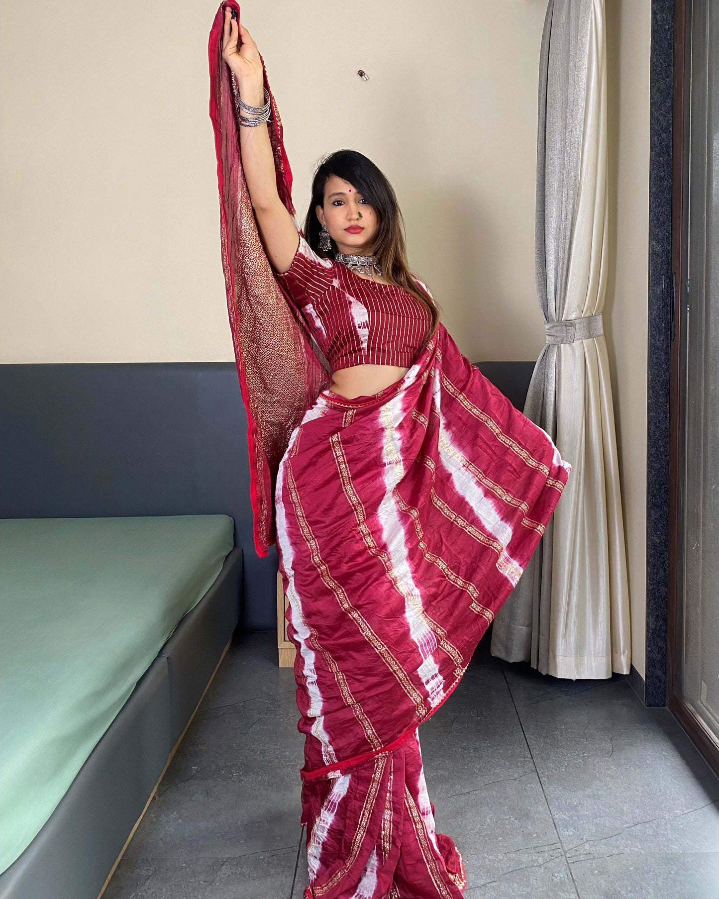 Ready to Wear Silk Saree with Blouse Piece