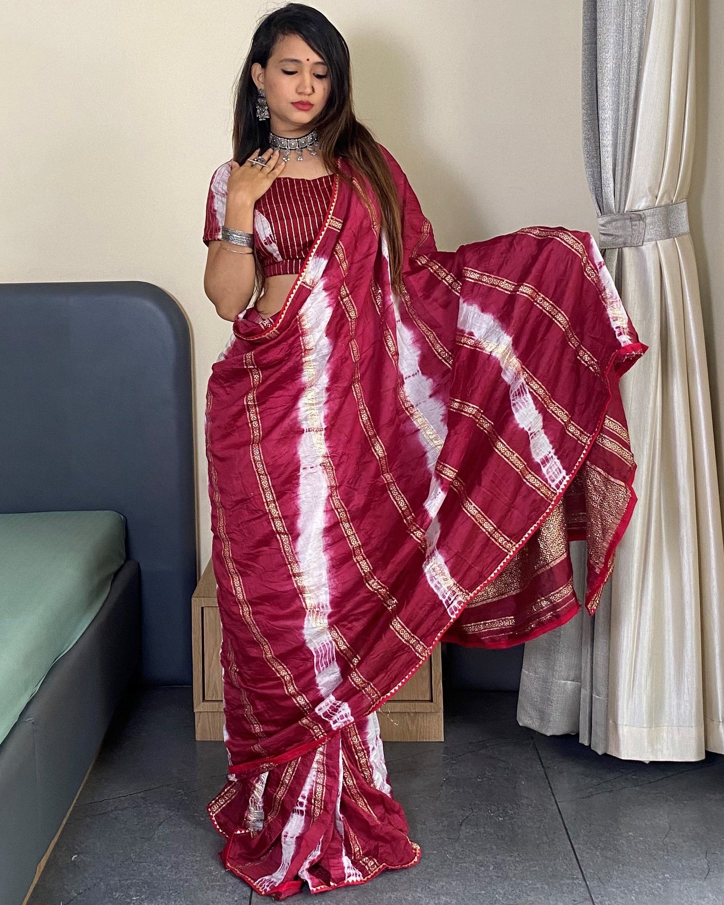 Ready to Wear Silk Saree with Blouse Piece