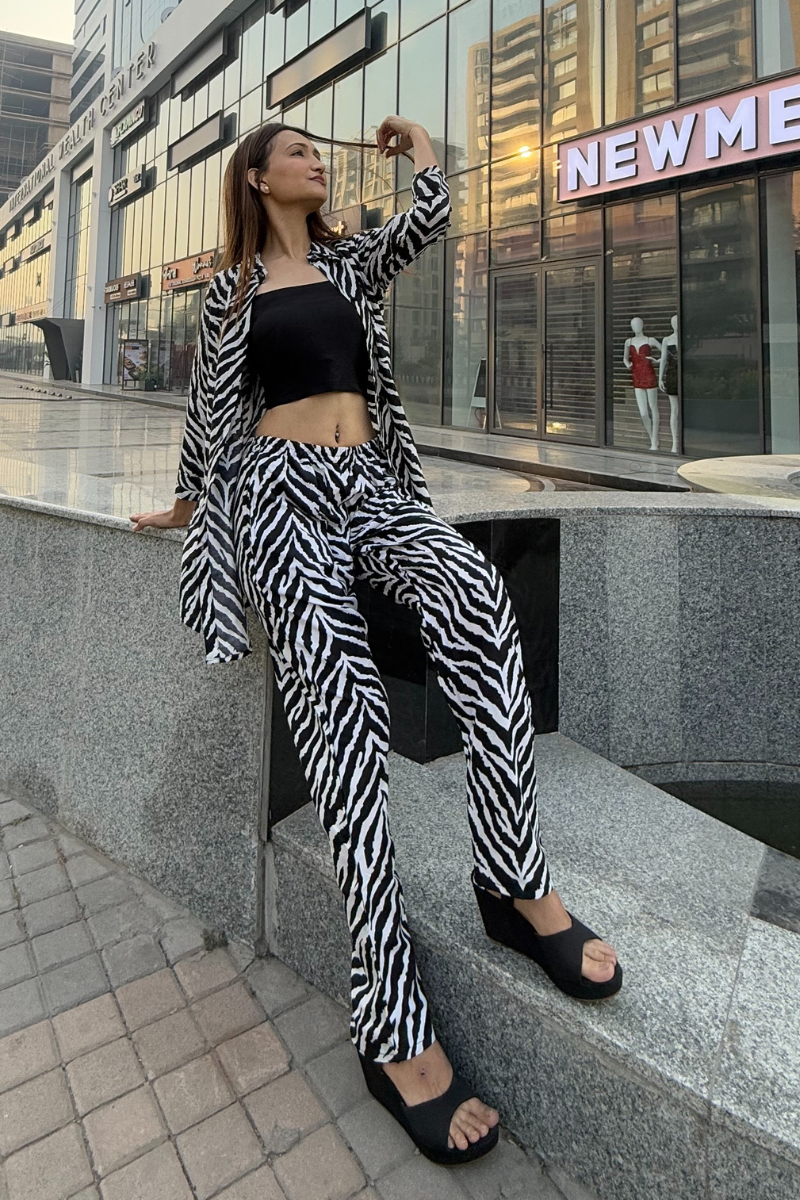 Women Bringing Back Zebra Print Co-ords Set
