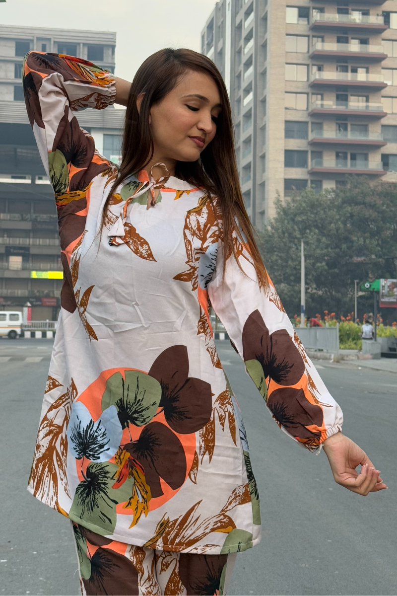Women's Designer Print Co-Ord Set Relaxed Fit for Women