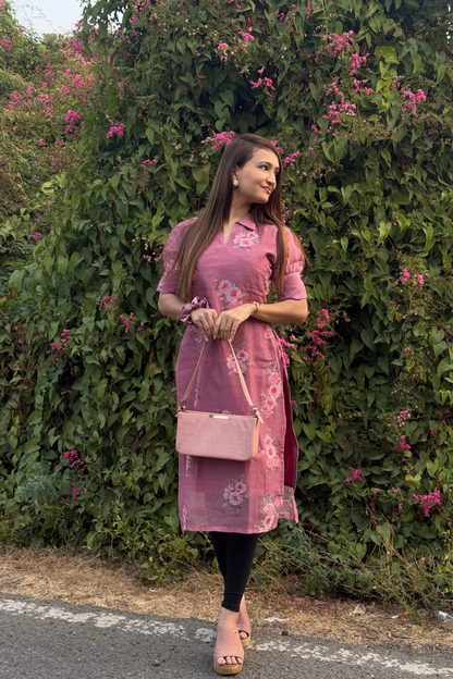Pink Bloom Kurti