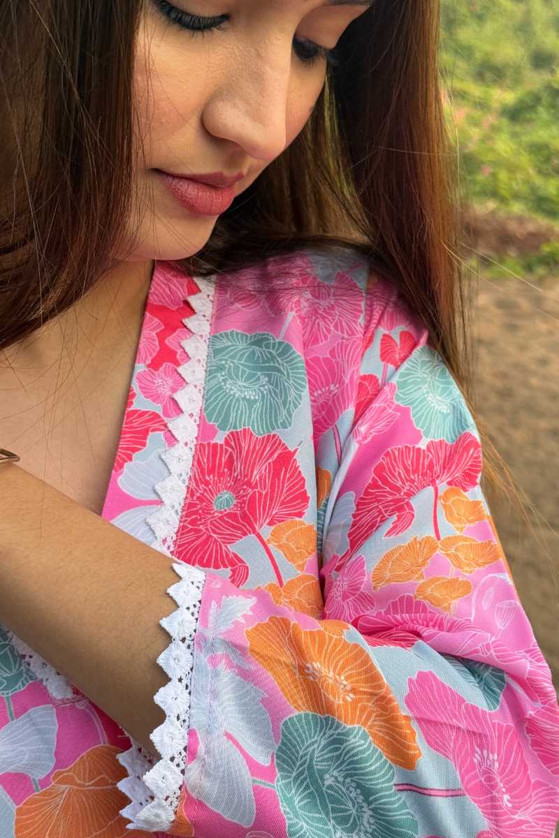 Pink Linen Kurti