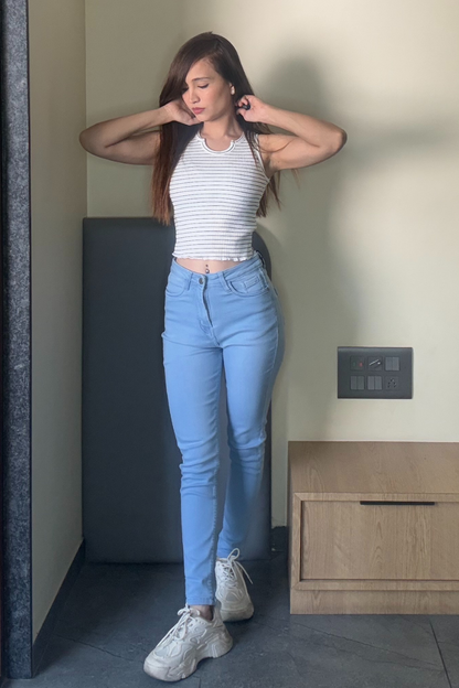 Mid Rise Light Blue Jeans