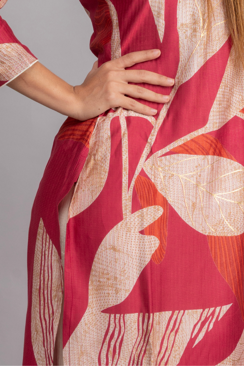 BURLIN CHERRY & CREAM PRINT WITH FOIL