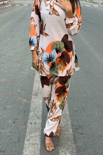 Women's Designer Print Co-Ord Set Relaxed Fit for Women