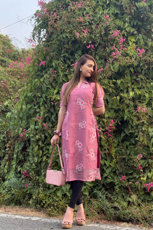 Pink Bloom Kurti