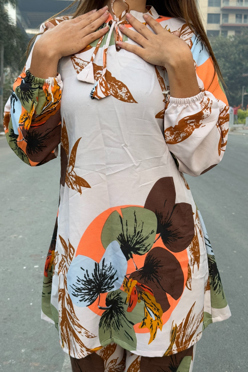 Women's Designer Print Co-Ord Set Relaxed Fit for Women
