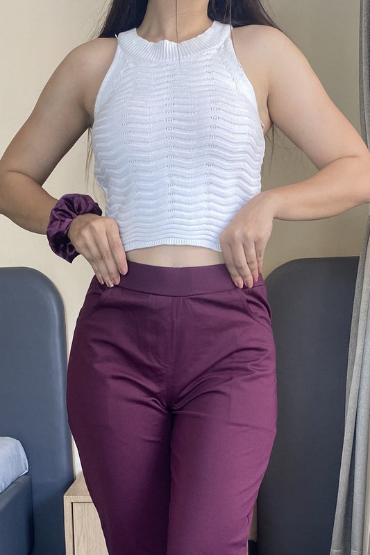 Wine Ponte Pant