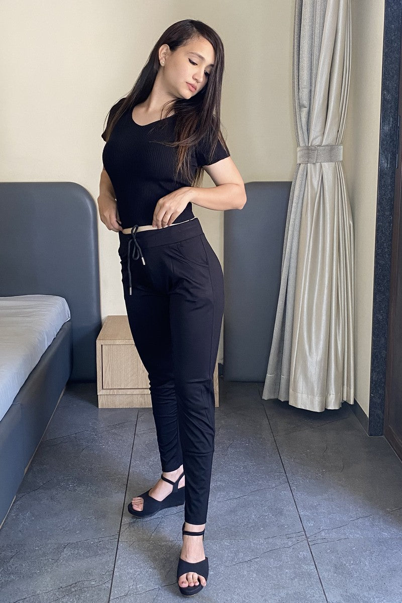 Regular Fit Black Tensil Track Pant