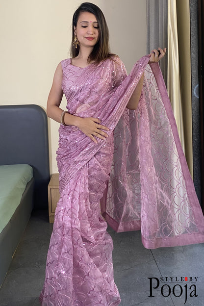 Latest Heavy Designer Net Party Wear Saree