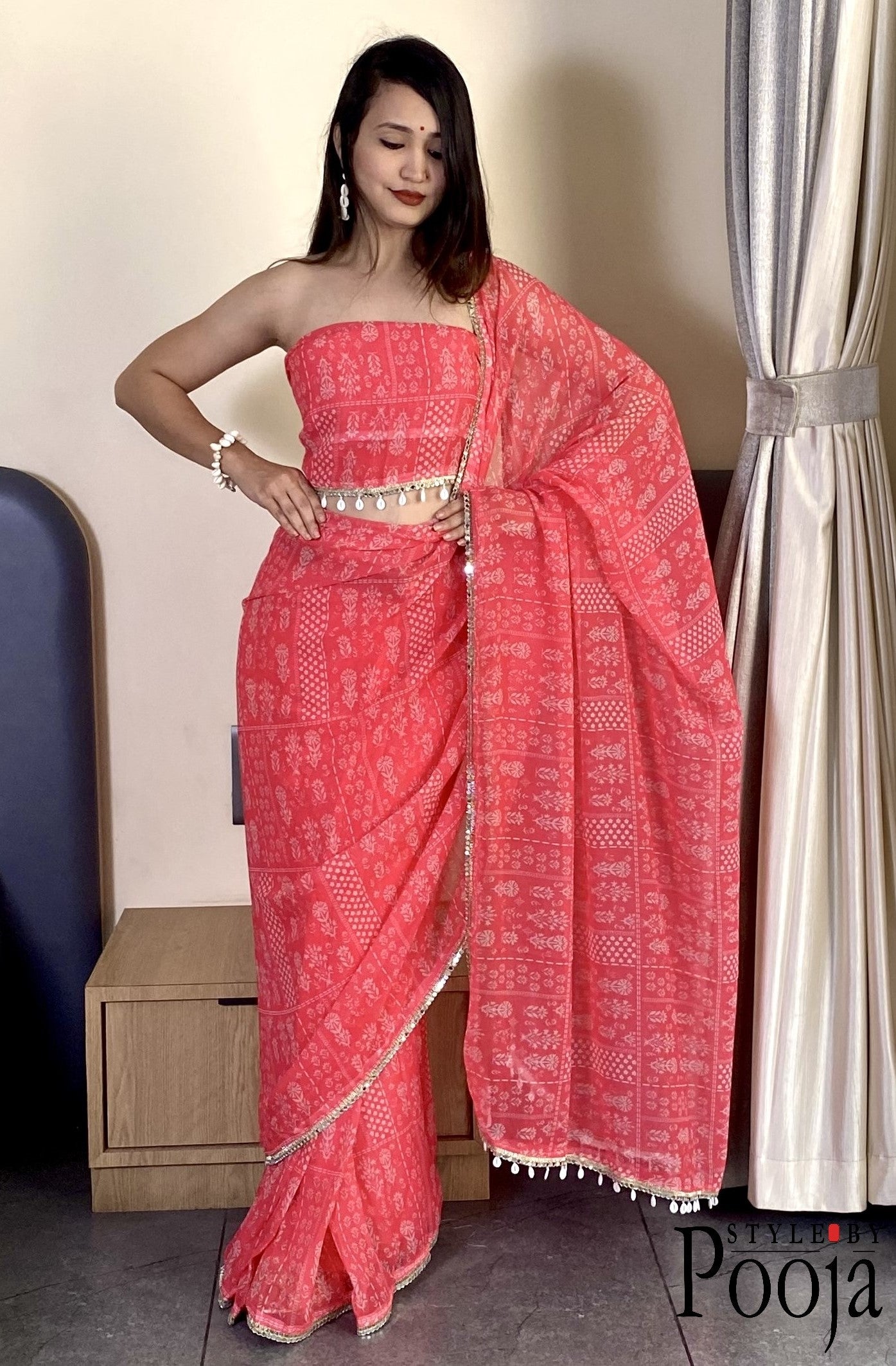 1 Min Ready to Wear Embellished Saree