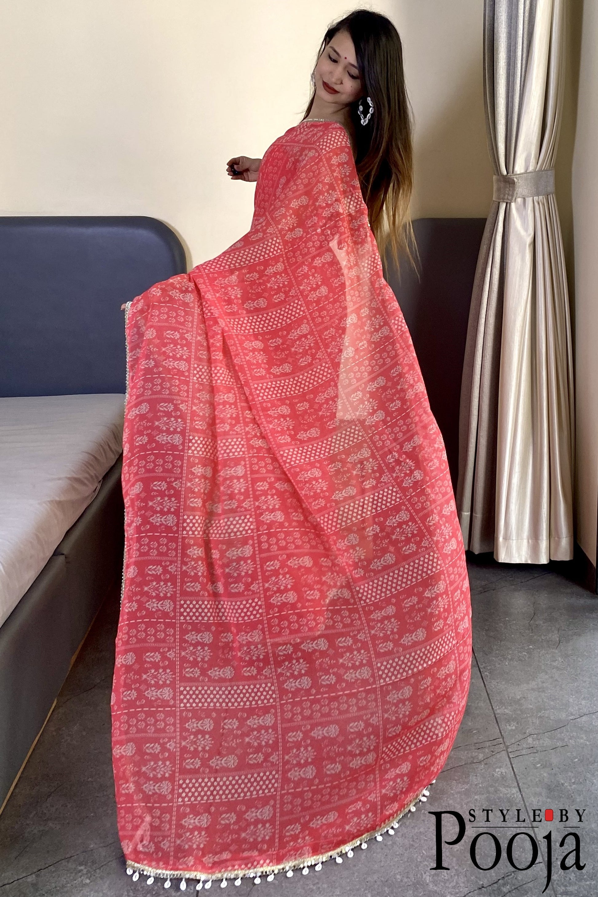 1 Min Ready to Wear Embellished Saree