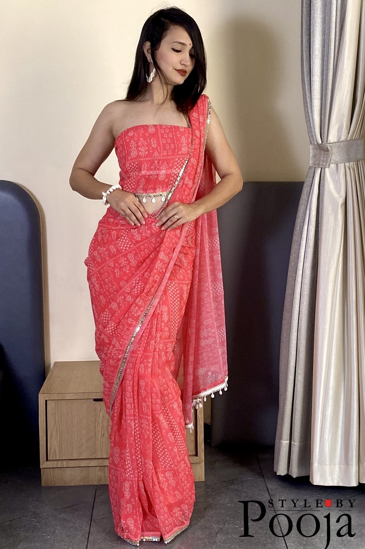 1 Min Ready to Wear Embellished Saree