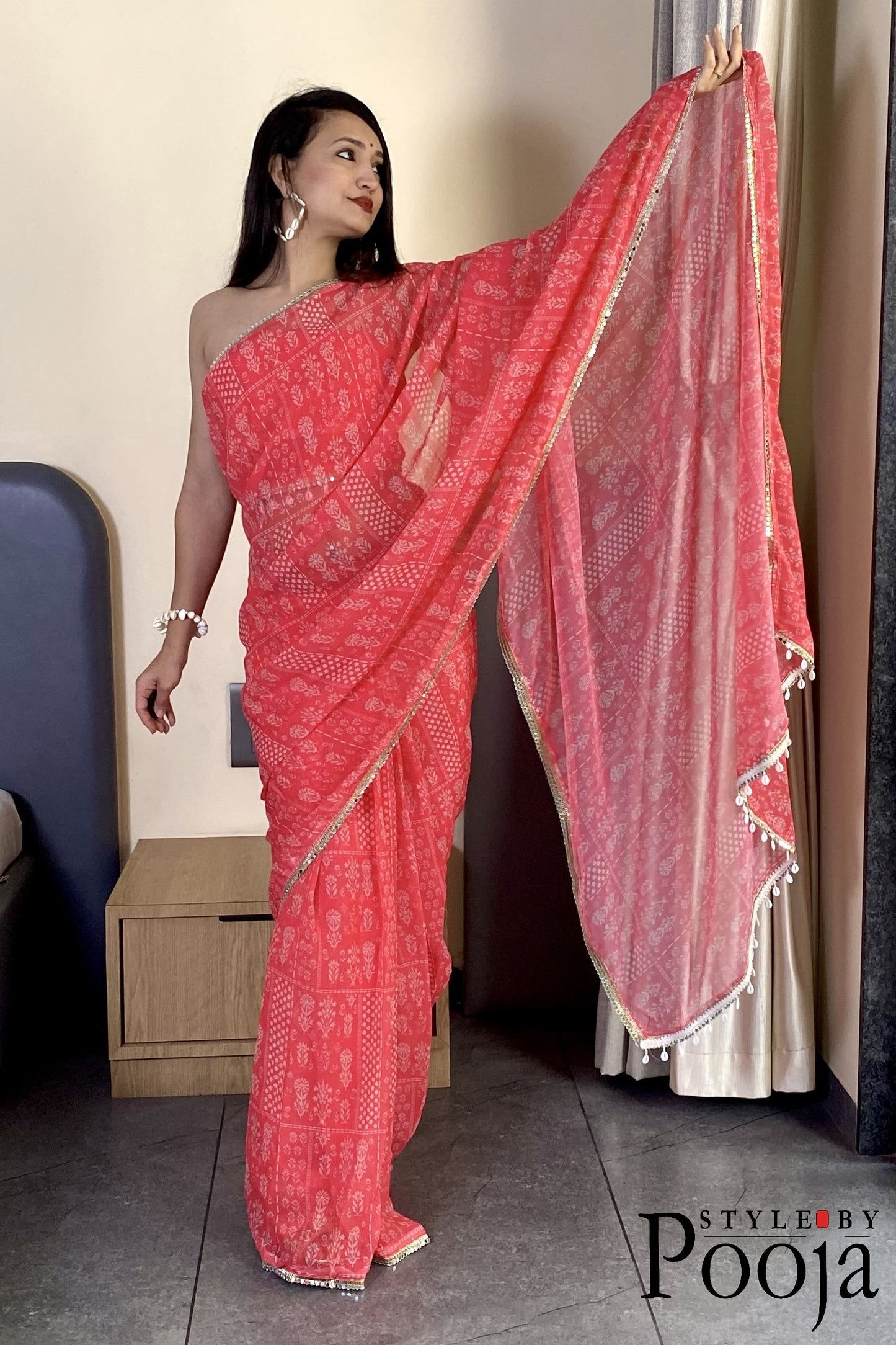 1 Min Ready to Wear Embellished Saree