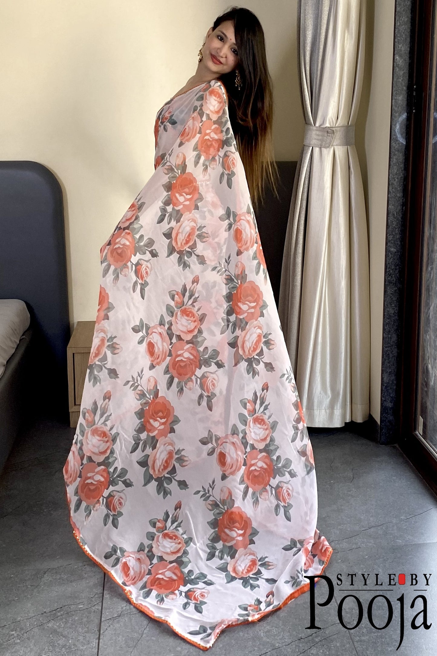 1 Min Ready to Wear Digital Print Saree