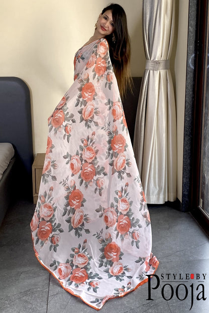 1 Min Ready to Wear Digital Print Saree