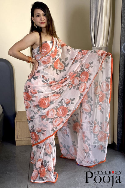 1 Min Ready to Wear Digital Print Saree