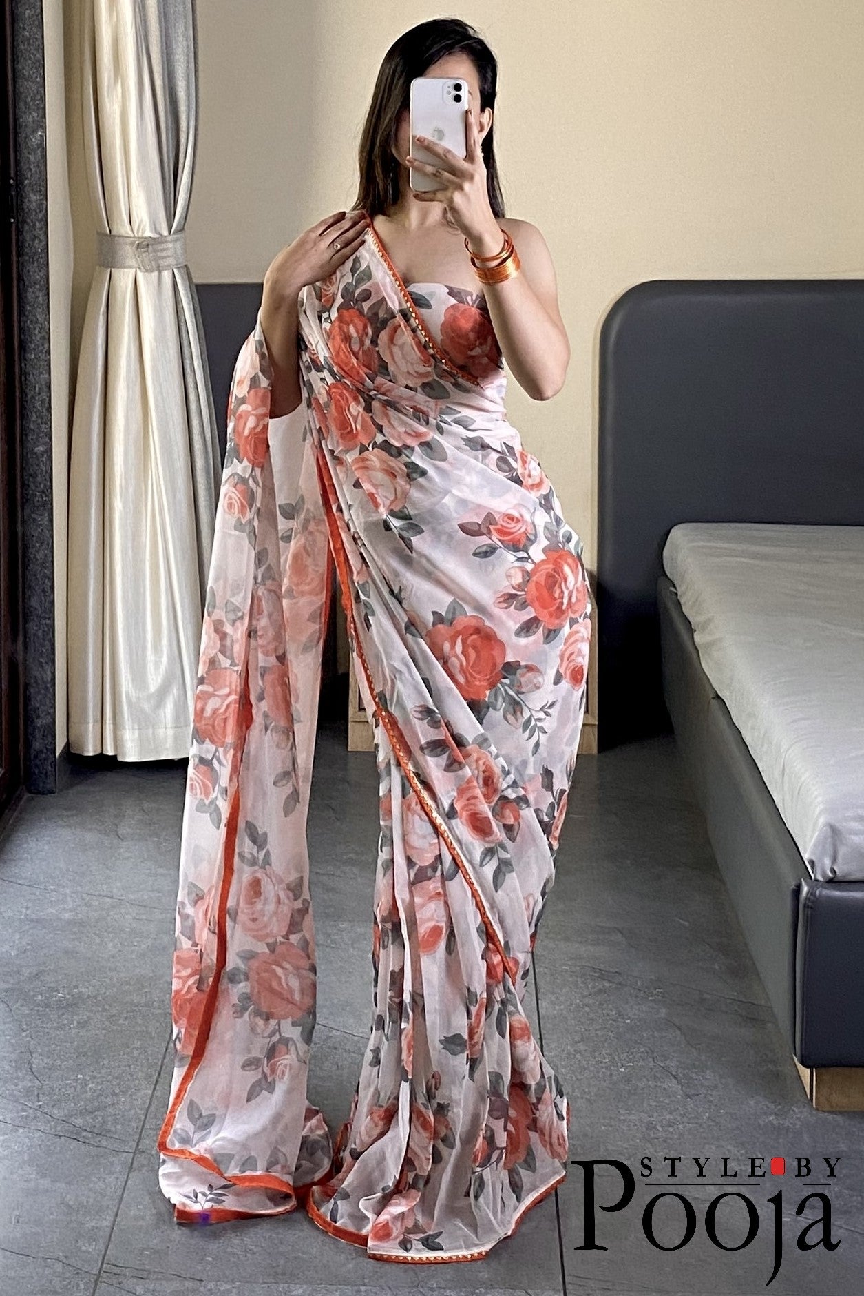 1 Min Ready to Wear Digital Print Saree