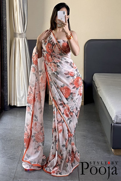 1 Min Ready to Wear Digital Print Saree