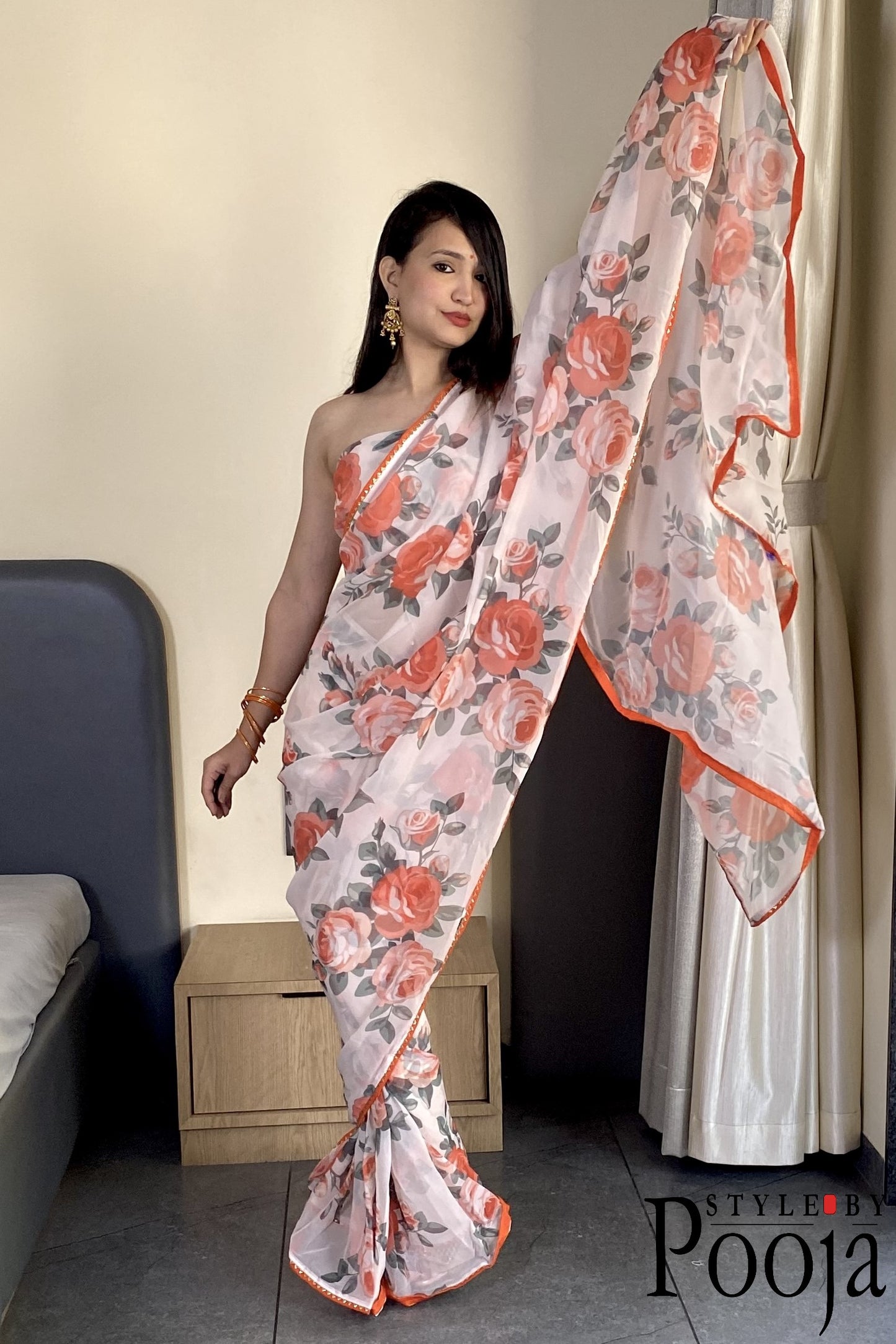 1 Min Ready to Wear Digital Print Saree