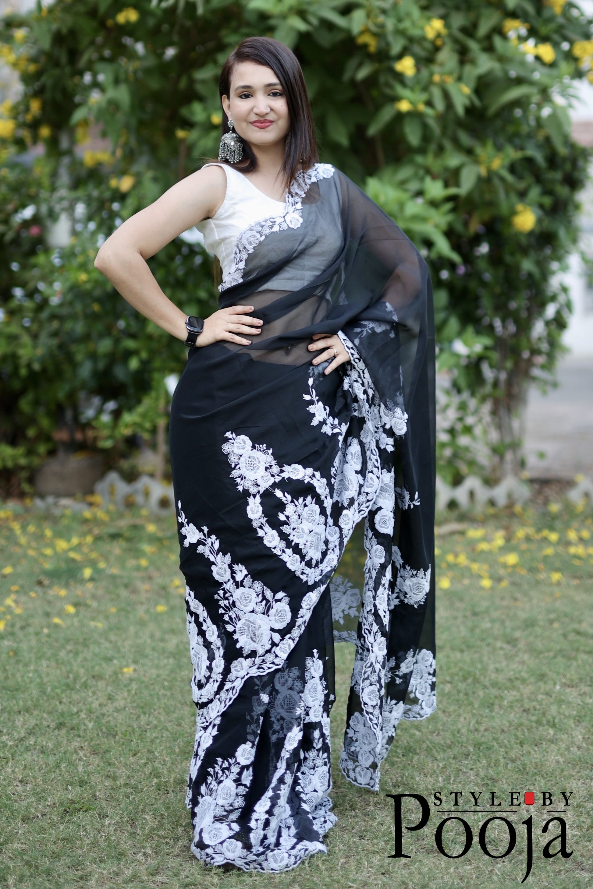 One of the best designer black saree