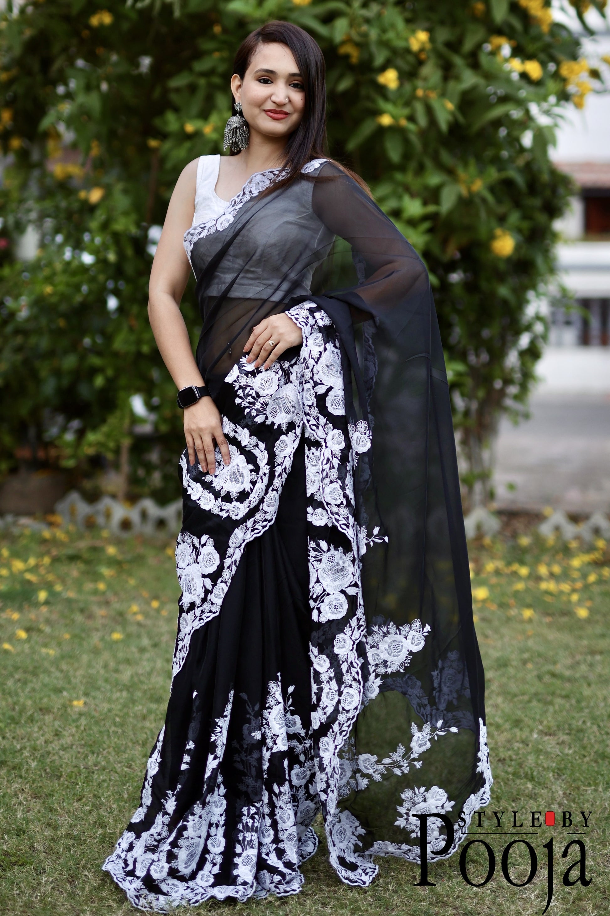 One of the best designer black saree