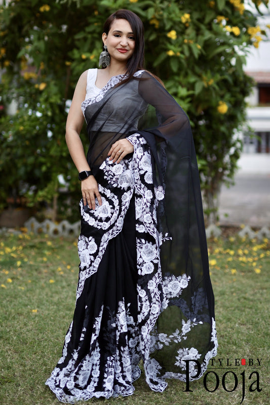 One of the best designer black saree