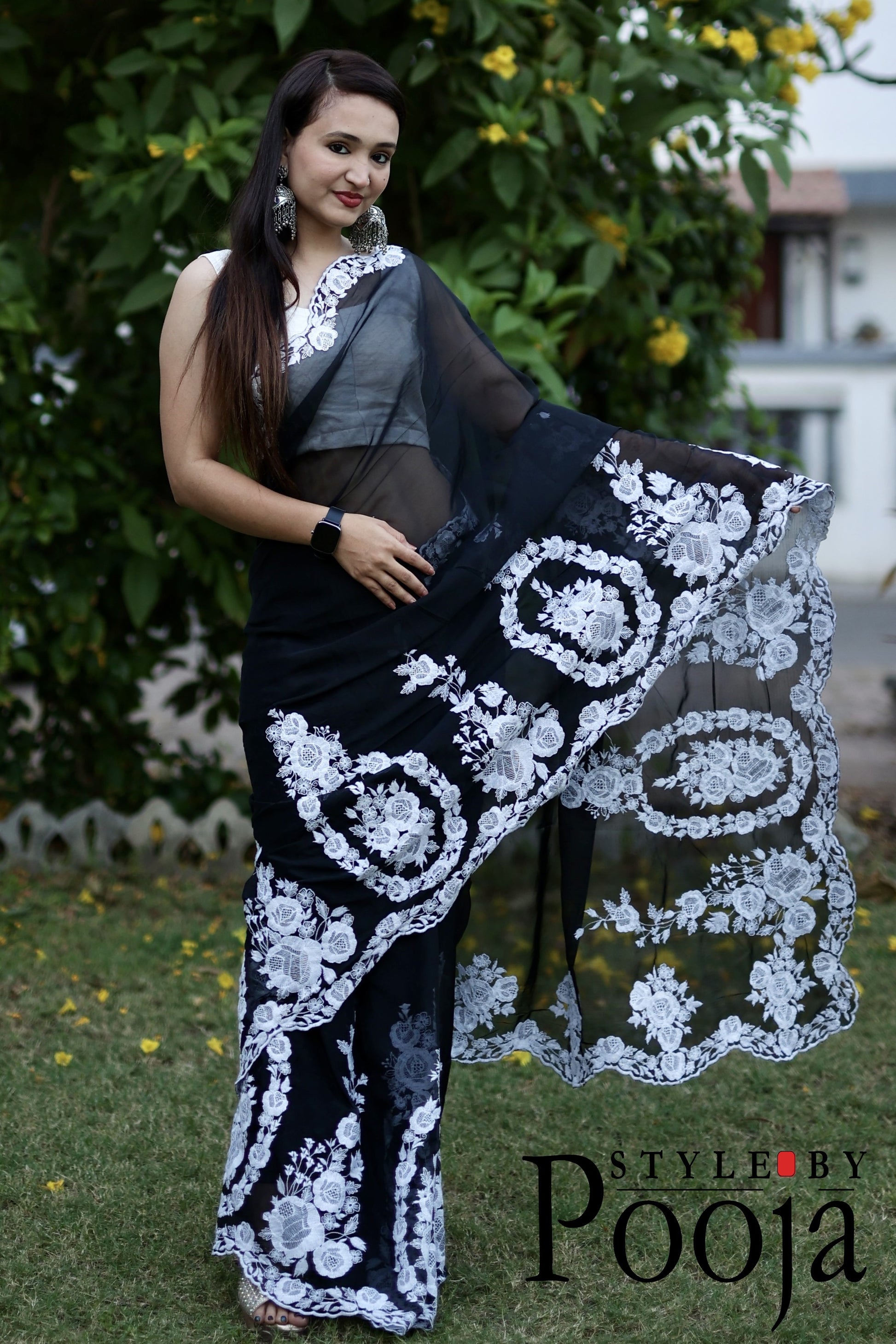 One of the best designer black saree