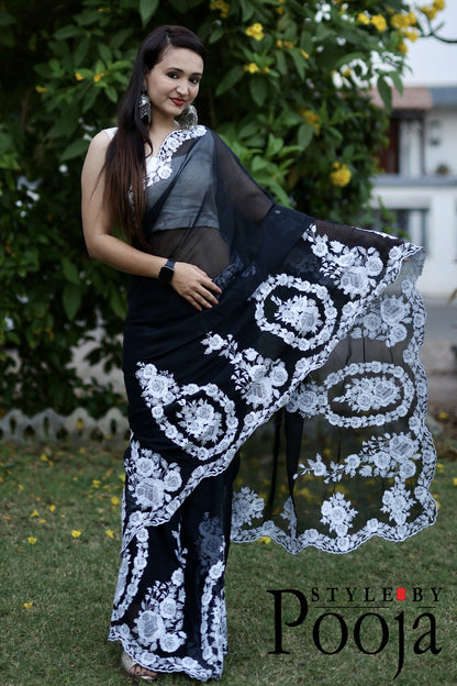 One of the best designer black saree