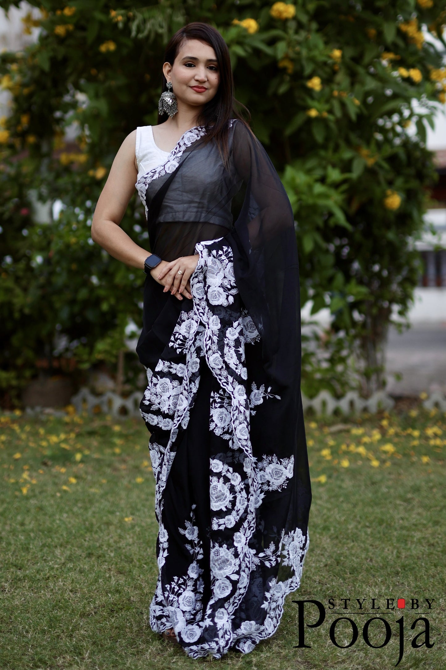 One of the best designer black saree