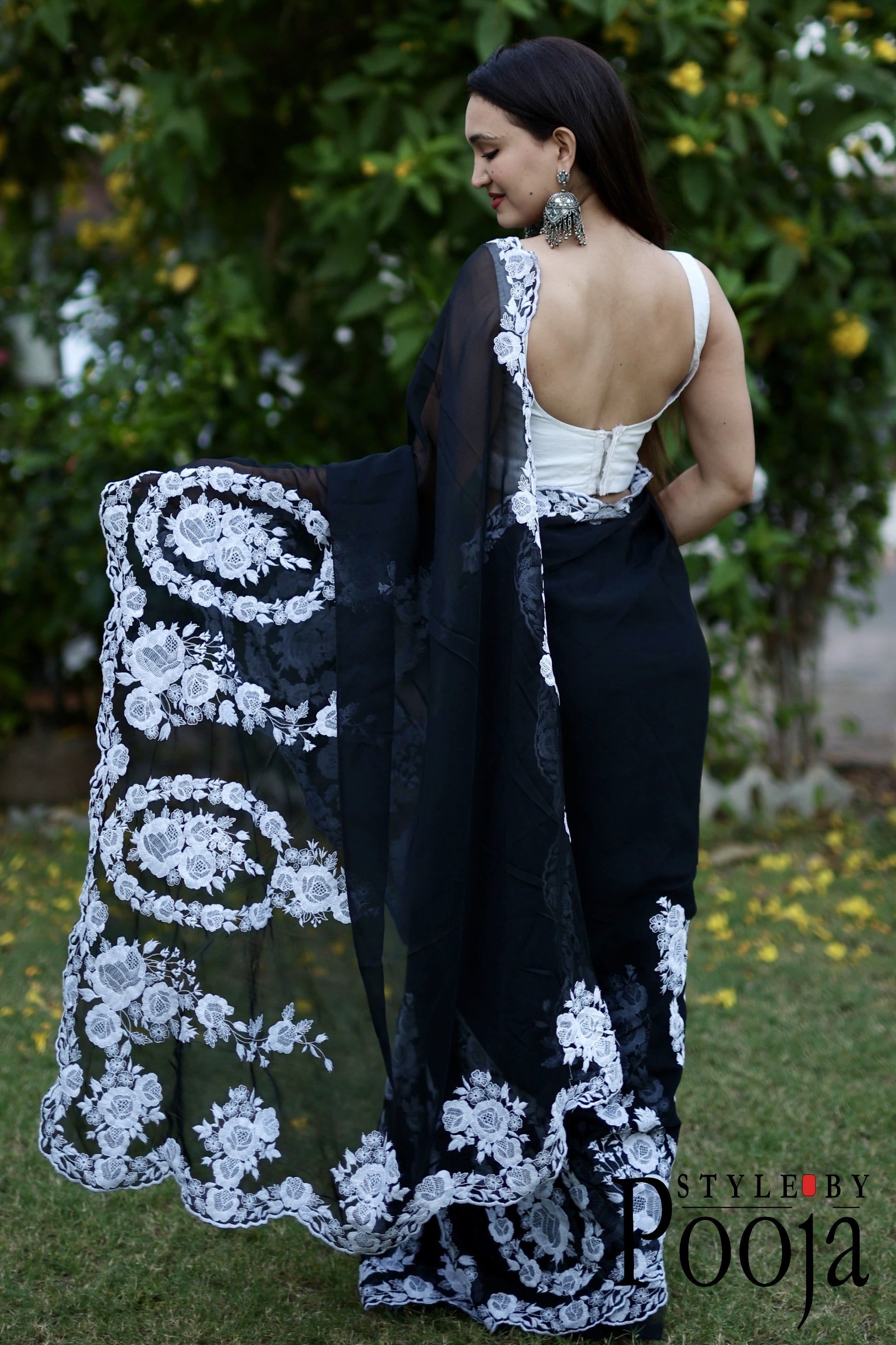 One of the best designer black saree