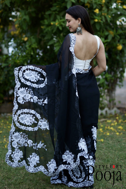 One of the best designer black saree